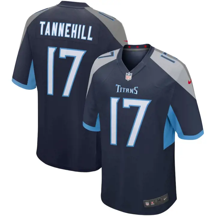 Maillot de match NFL enfant Titans Ryan Tannehill marine