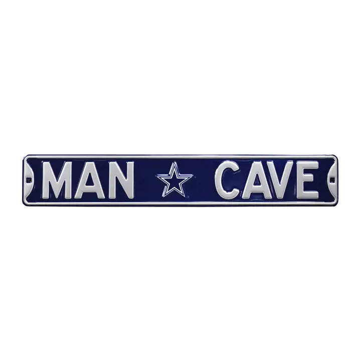 COWBOYS Panneau de rue authentique - Caverne d'homme bleu marine