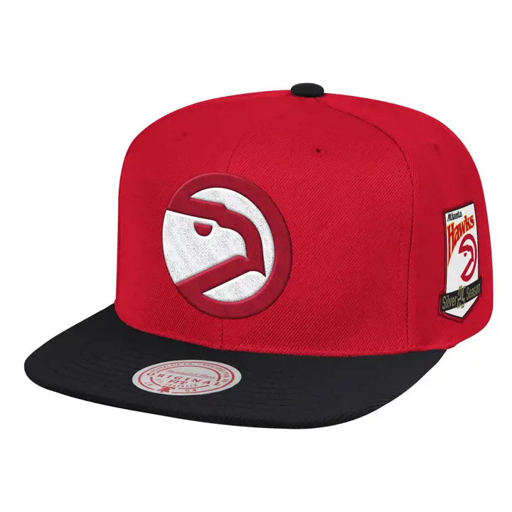 CASQUETTE SNAPBACK ROUGE/NOIR ATLANTA HAWKS HWC ANNIVERSAIRE ÉCUSSON 2T
