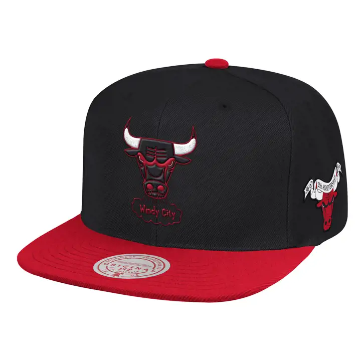CASQUETTE CHICAGO BULLS HWC ANNIVERSARY PATCH 2 TONS SNAPBACK NOIR/ROUGE