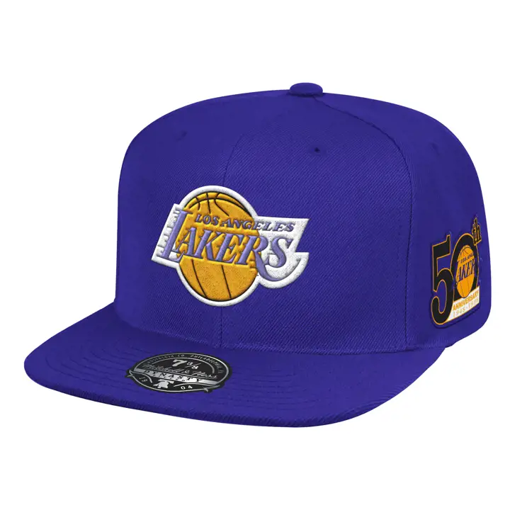 LOS ANGELES LAKERS HWC ANNIVERSARY PATCH 2T FITTED PUR