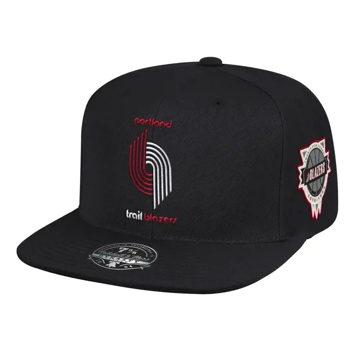 PORTLAND TRAIL BLAZERS HWC ANNIVERSARY PATCH 2T AJUSTÉ NOIR