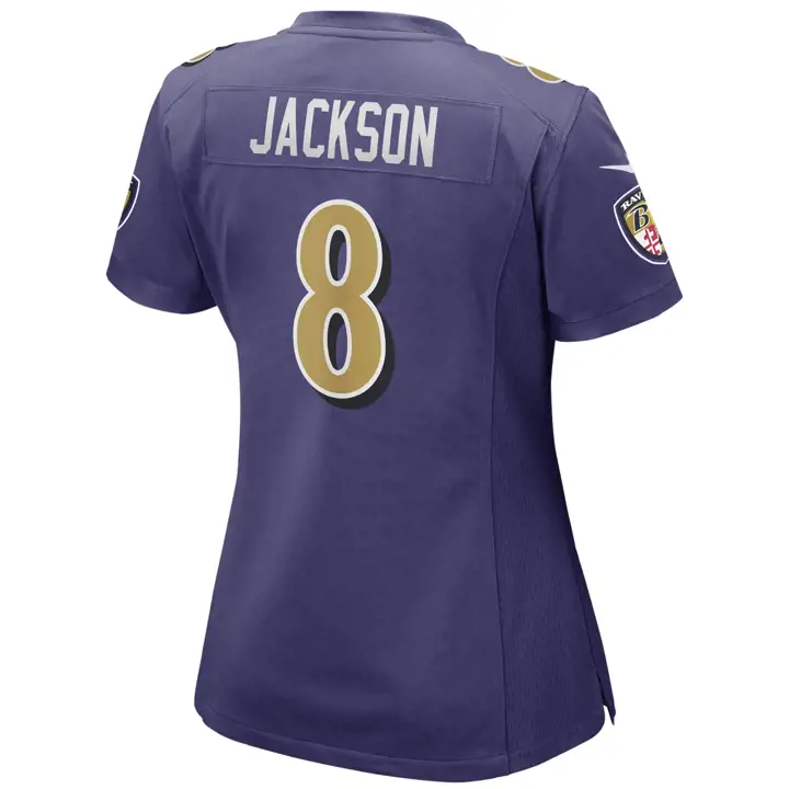 Maillot de match NFL pour femme Ravens Lamar Jackson pur/gl