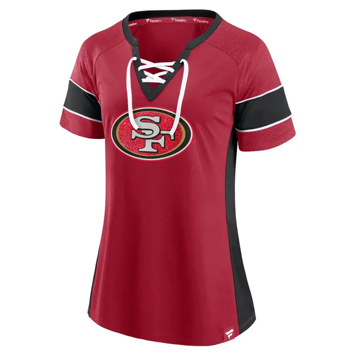 Maillot de football américain pour femme San Francisco 49ers NFL Athena Fashion 21 ROUGE