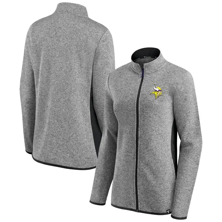 Sweat en molleton zippé pour femme NFL Minnesota Vikings 21 GRY/BLK/P