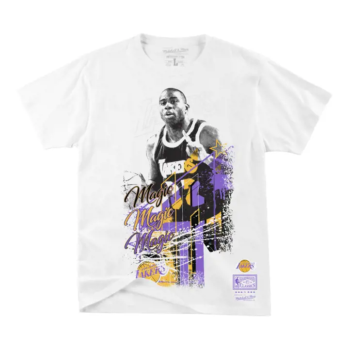 T-shirt à l'effigie de Magic Johnson des Lakers de Los Angeles, joueur NBA - Explosion WH