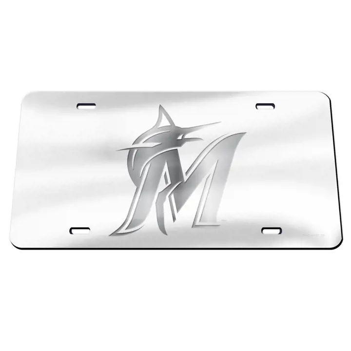 Miami Marlins Étiquettes Laser SILV