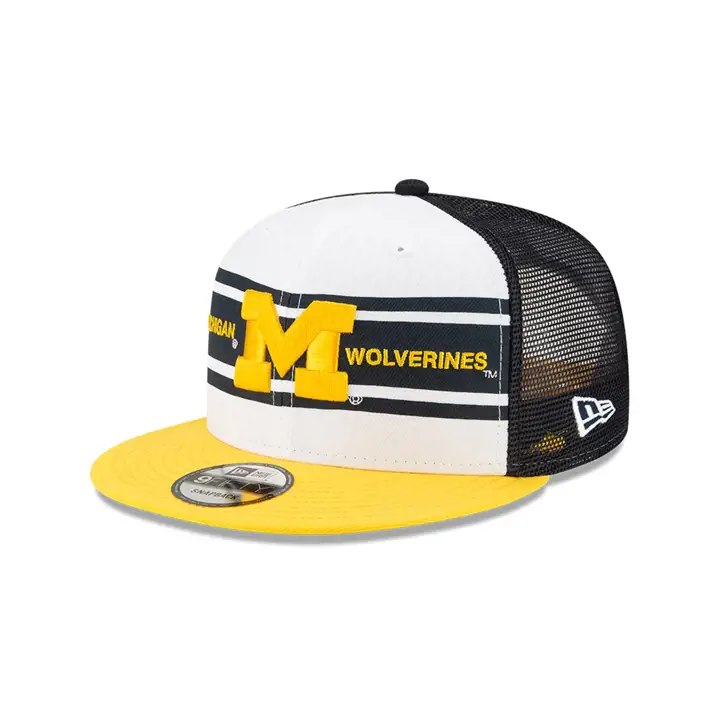 Michigan Wolverines NCAA Super Stripe 9FIFTY BLANC/MARINE