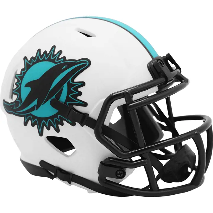 Mini-casque alternatif Miami Dolphins Speed Lunar Eclipse BLANC/TURQUOISE