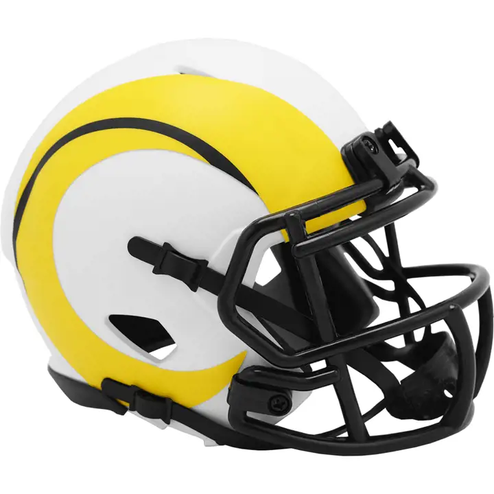 Mini-casque alternatif Los Angeles Rams Speed Lunar Eclipse BLANC/JAUNE