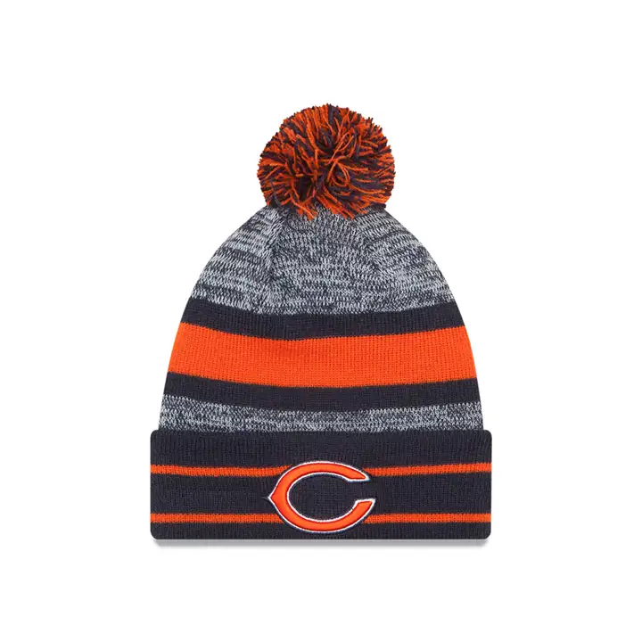 BONNET À POMPON CUFF NFL Chicago Bears bleu marine