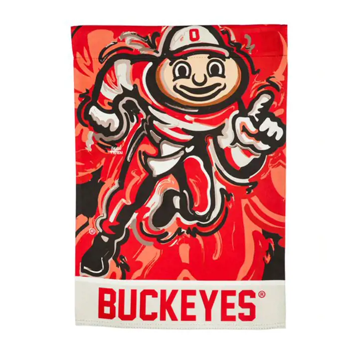 Drapeau de jardin des Ohio State Buckeyes - Illustration Brutus AST