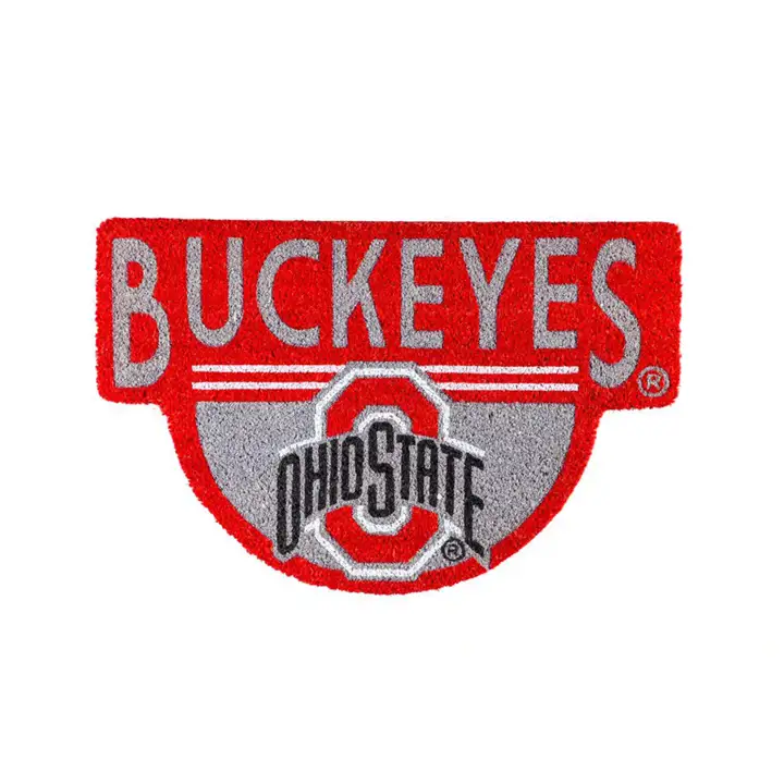 Tapis de sol en fibre de coco en forme de blason des Buckeyes de l'Ohio State AST