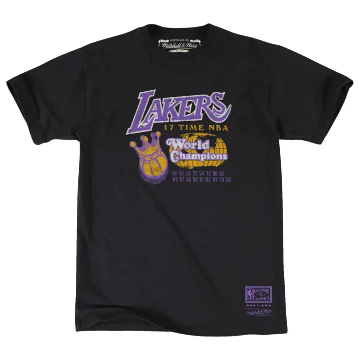 T-shirt NBA Los Angeles Lakers Champions du Monde 17X NOIR