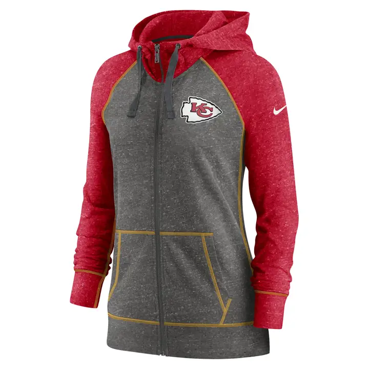 Sweat à Capuche Entièrement Zippé Vintage NFL Kansas City Chiefs Femme 20 CHAR