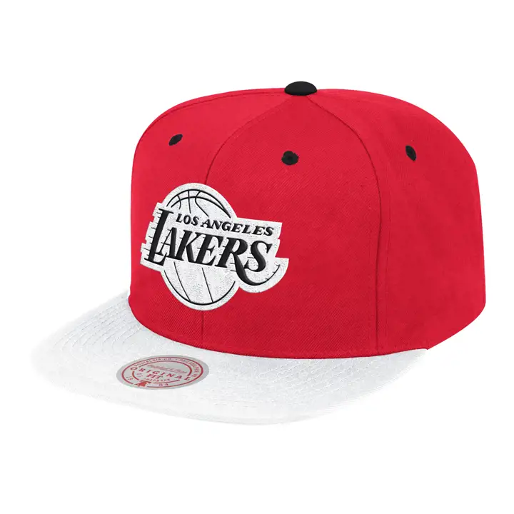CASQUETTE SNAPBACK BICOLORE ROUGE CARDINAL/BLANC LOS ANGELES LAKERS NBA