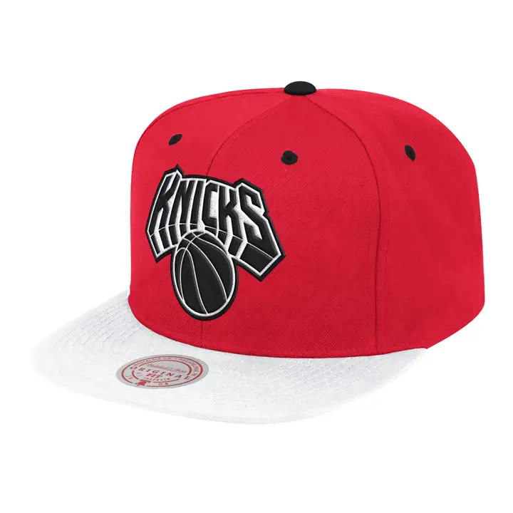 CASQUETTE BICOLORE ROUGE CARDINAL NEW YORK KNICKS NBA FERMETURE AJUSTABLE ROUGE/BLANC