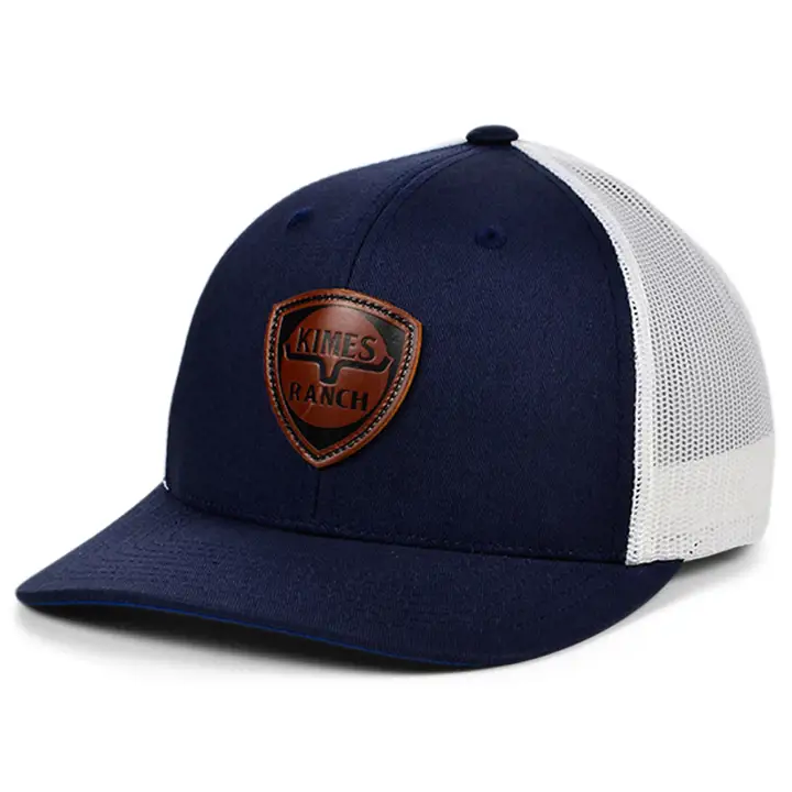 Kimes Ranch Casquette Trucker en Cuir Point NAVY