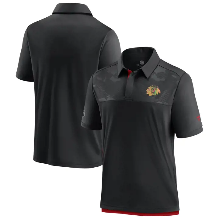 Polo de performance II des Blackhawks de Chicago LNH - Noir