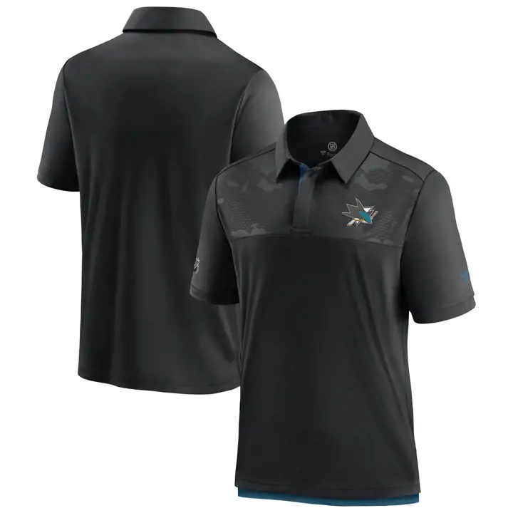 Polo San Jose Sharks NHL Locker Room Perf II Noir