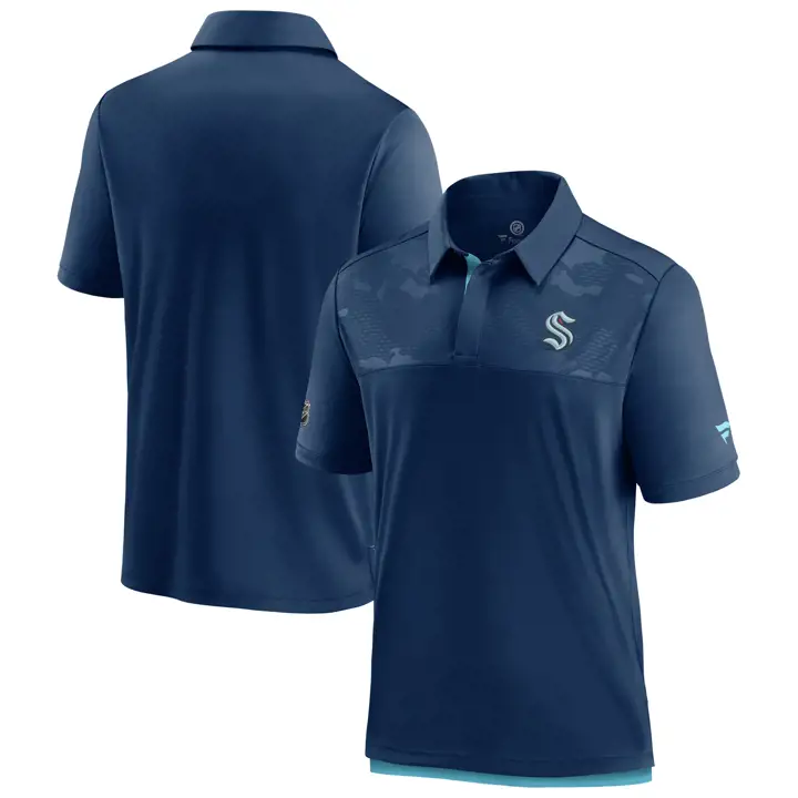 Seattle Kraken NHL Locker Room Perf Polo II BLEU MARINE
