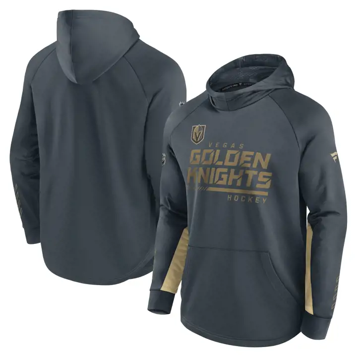 Vegas Golden Knights NHL, sweat à capuche de vestiaire Speed, CHARBON DE BOIS