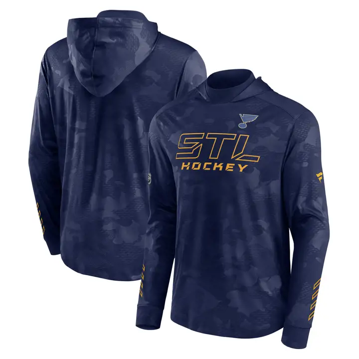 St. Louis Blues LNH Chandail à Capuche Léger Camouflage BLEU