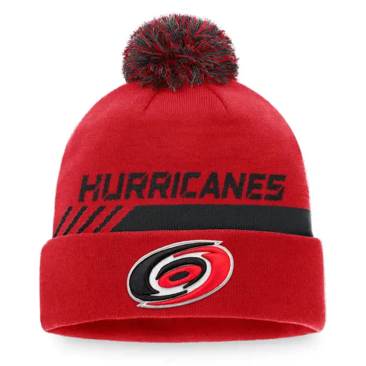 Carolina Hurricanes NHL 21 LR Beanie Cuff Pom ROUGE/NOIR