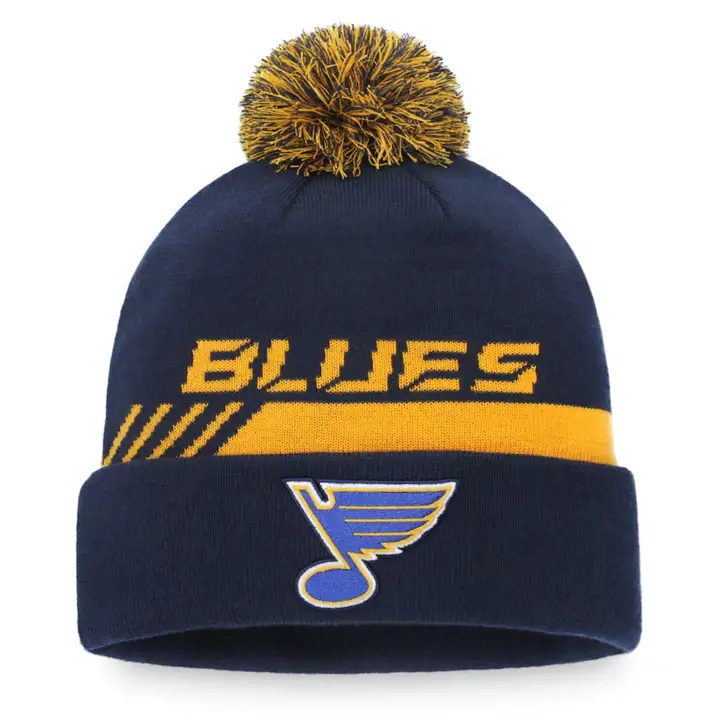 Bonnet St. Louis Blues LNH 21 LR avec pompon marine/jaune