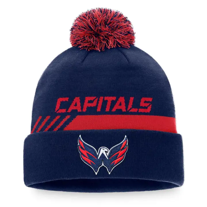 Bonnet NHL 21 Washington Capitals avec pompon, coloris marine/rouge