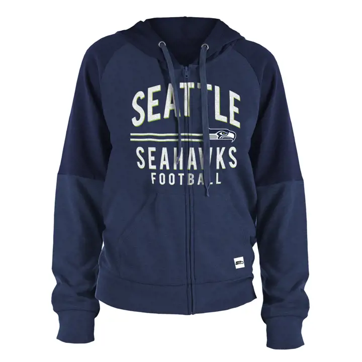 Seattle Seahawks NFL Sweat à capuche zippé femme bleu marine