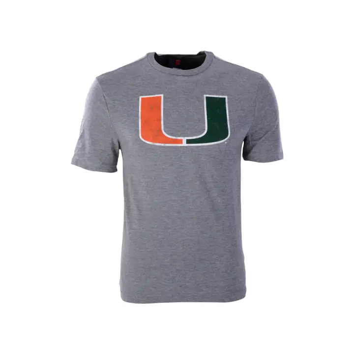 T-shirt Miami Hurricanes NCAA Big Logo Triblend CHARBON