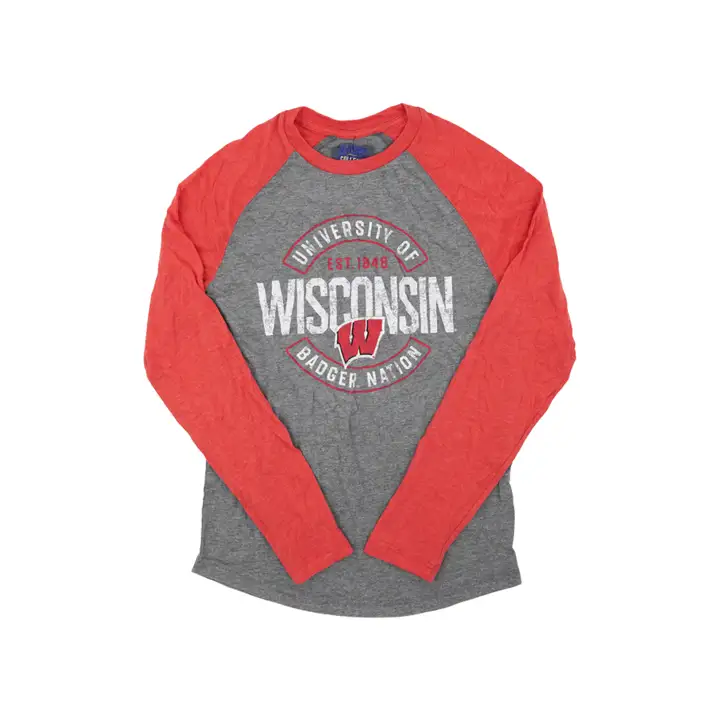Wisconsin NCAA Block Party Front Runner Triblend Raglan 21 C
