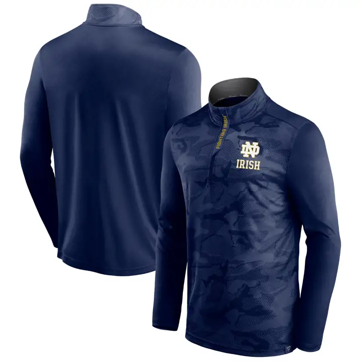 Notre Dame Fighting Irish NCAA Camouflage Ombré 1/4 Zip 21 BLEU MARINE
