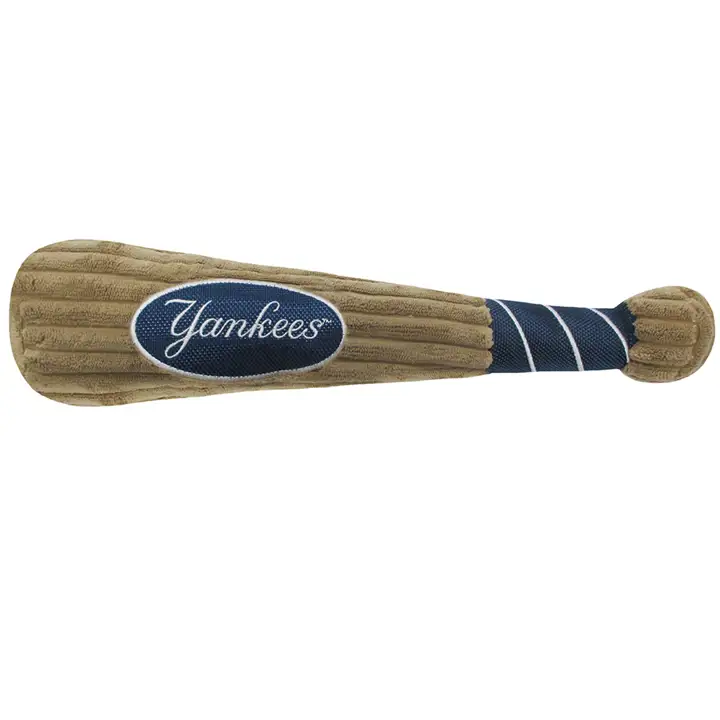 Jouet en peluche en forme de batte de baseball des Yankees de New York