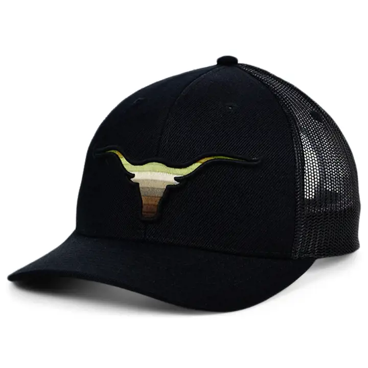 Collection d'animaux Longhorn - Casquette trucker courbée dégradée noire