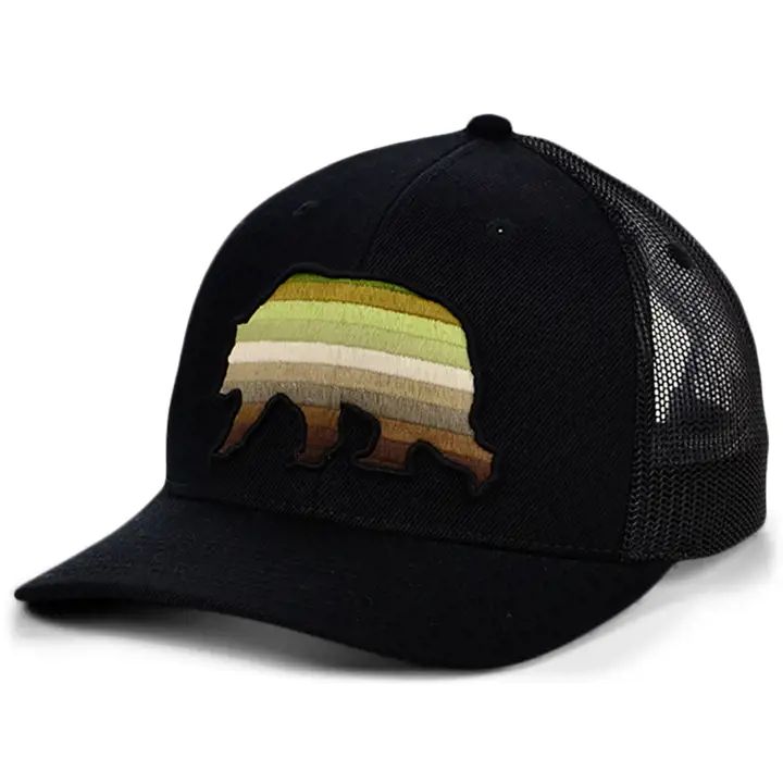 Casquette Trucker Incurvée Dégradée BLK Ours Collection Animaux