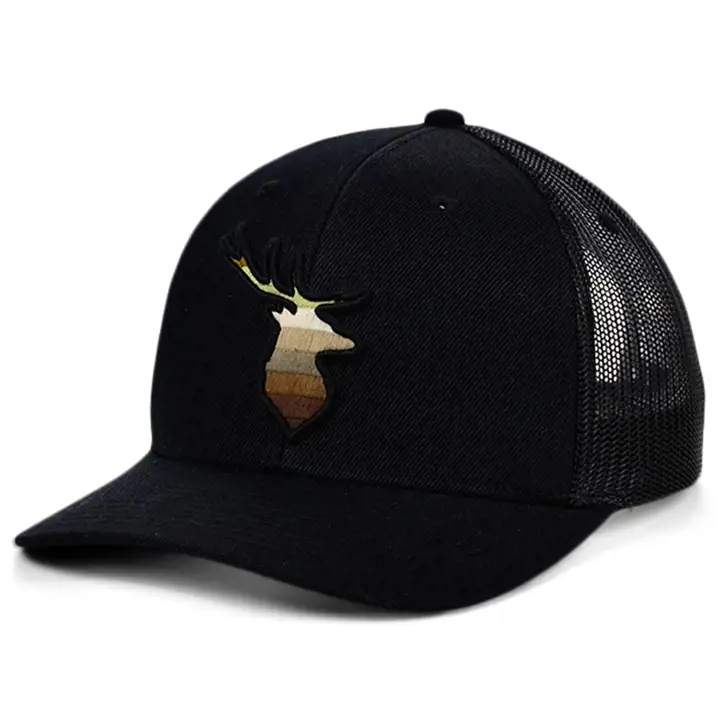 Collection Animaux Cerf Casquette Trucker Incurvée Dégradée Noire