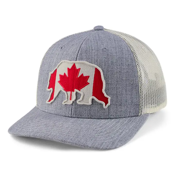 Collection d'animaux Ours Casquette Trucker Courbée Canada GRIS CLAIR