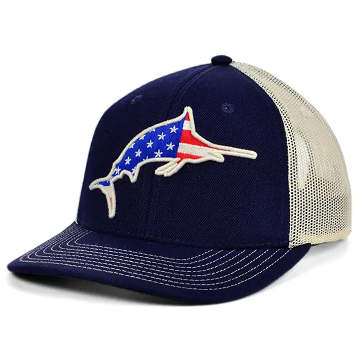 Casquette Trucker Courbe Collection Poisson Marlin USA MARINE