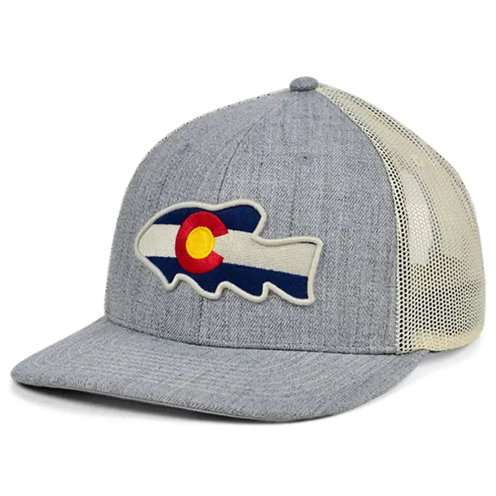 Generic Fish Fish Collection Curved Trucker Colorado GRIS CLAIR