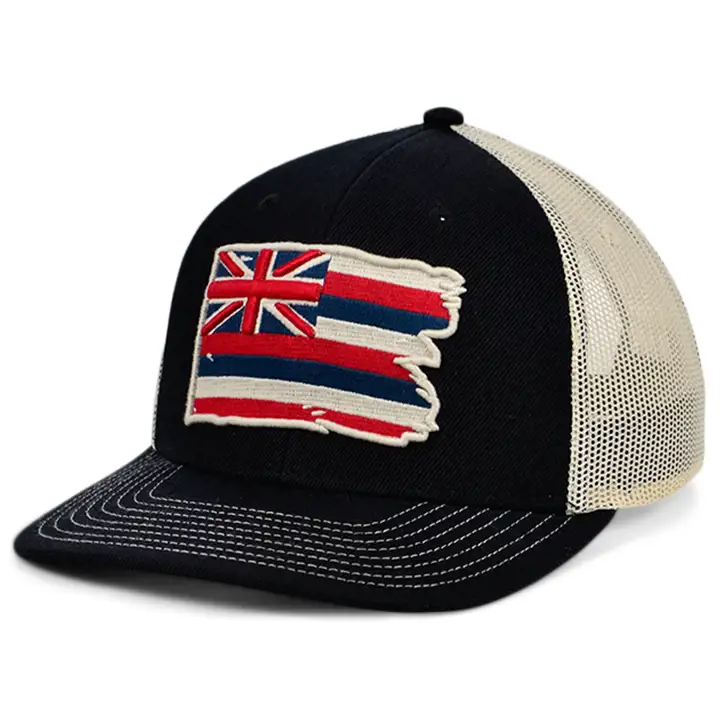 Hawaii T&T Flag Curved Trucker BLK