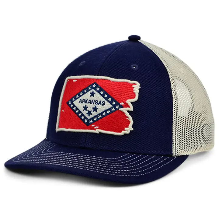 Casquette Trucker incurvée drapeau Arkansas T&T BLEU MARINE