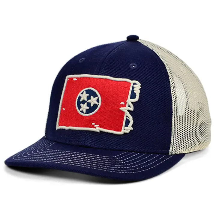 Casquette trucker incurvée drapeau Tennessee T&T BLEU MARINE