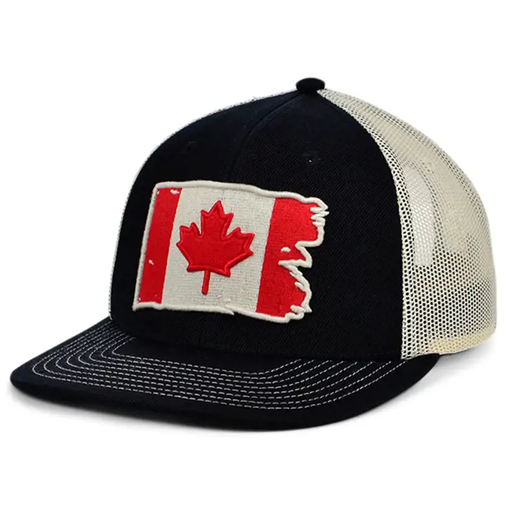Casquette de routier courbée à drapeau de Porto Rico et Trinité-et-Tobago BLEU MARINE
