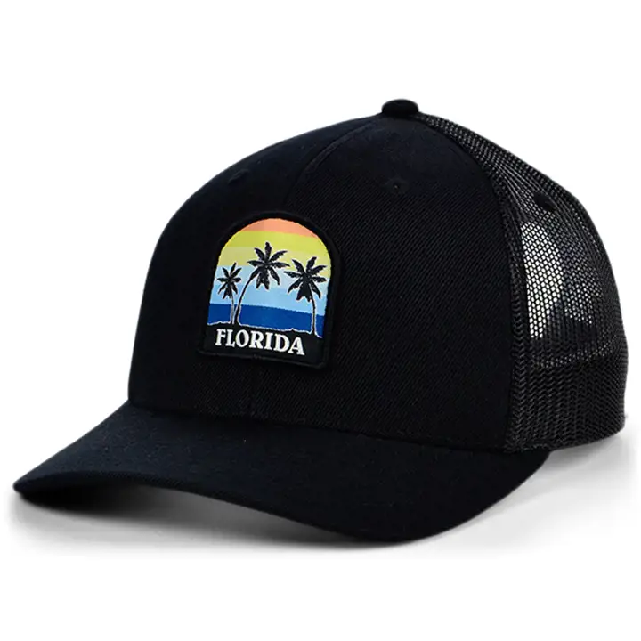 Florida Views Casquette Trucker Courbée Noire