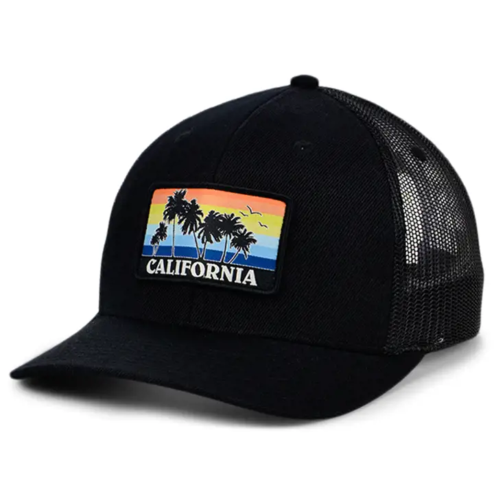 Casquette trucker California Views incurvée noire