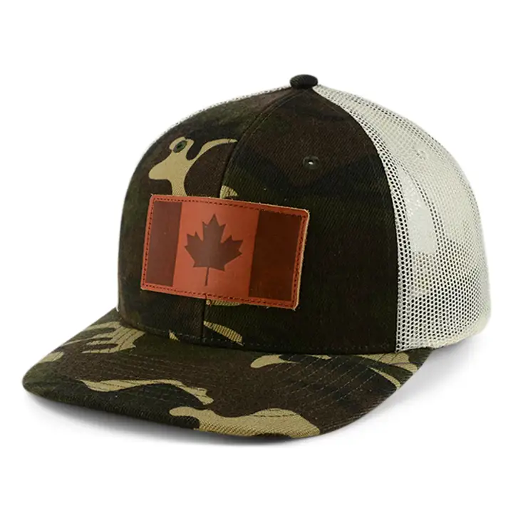 CANADA Drapeau de camionneur incurvé Woodland Leather State Patch WOOD