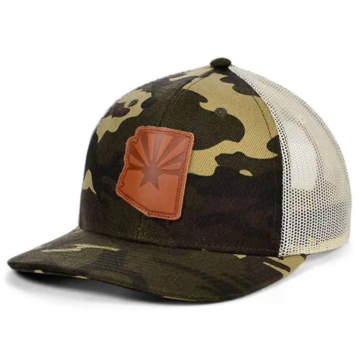 ARIZONA Woodland Cuir Écusson État Casquette Trucker Courbée Drapeau WOO