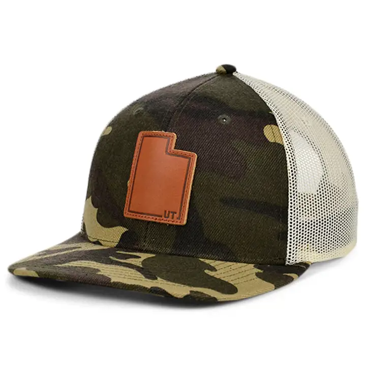 Casquette Trucker incurvée Utah Woodland Leather State Patch WOODLAND/IV